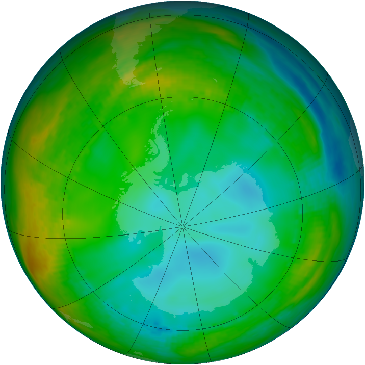 Antarctic ozone map for 08 July 1982